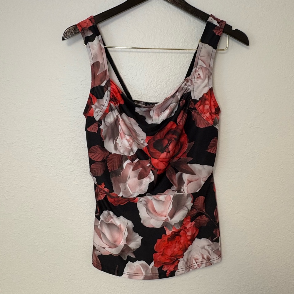Vtg Y2K Venus Dark Romantic Floral Fairy Shirt Top Tank Whimsigoth 90s
